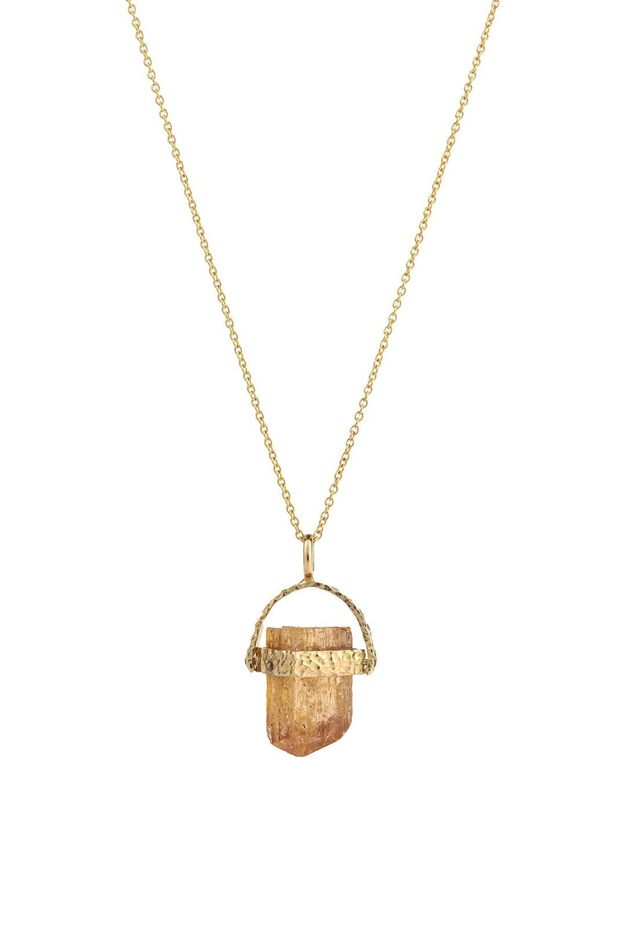DRAGON TOOTH NECKLACE, STRAW TOPAZ - Burning Torch Online Boutique