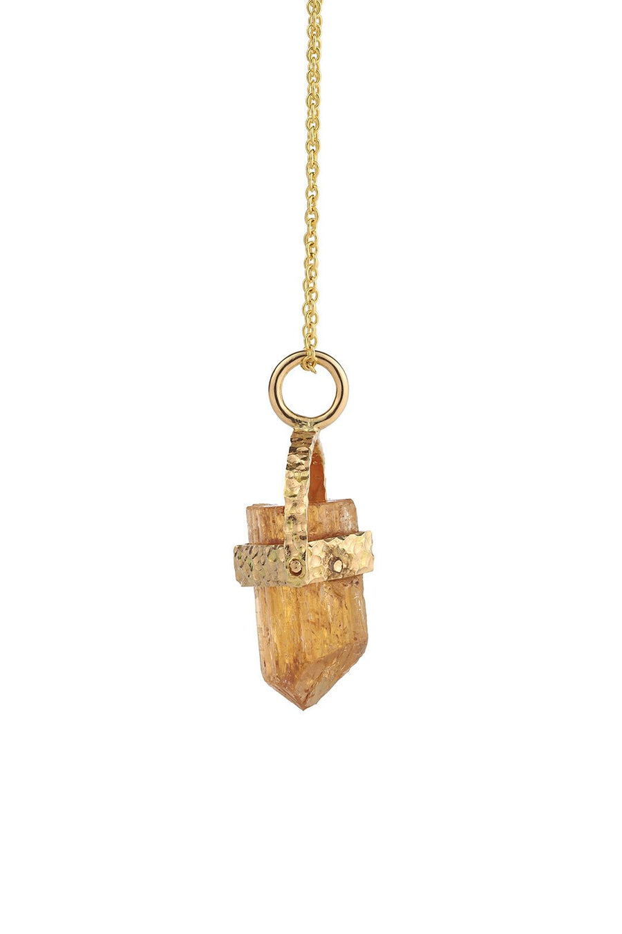 DRAGON TOOTH NECKLACE, STRAW TOPAZ - Burning Torch Online Boutique