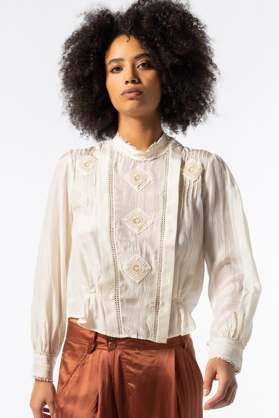 EMMA LONG SLEEVE ASYMMETRICAL TOP, IVORY - Burning Torch Online Boutique