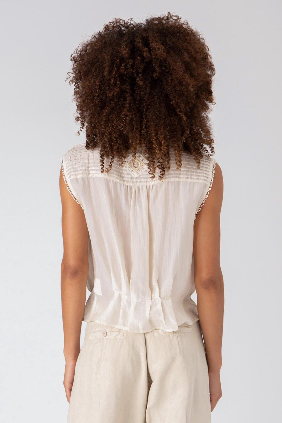 EMMA SHORT SLEEVE TOP, IVORY - Burning Torch Online Boutique