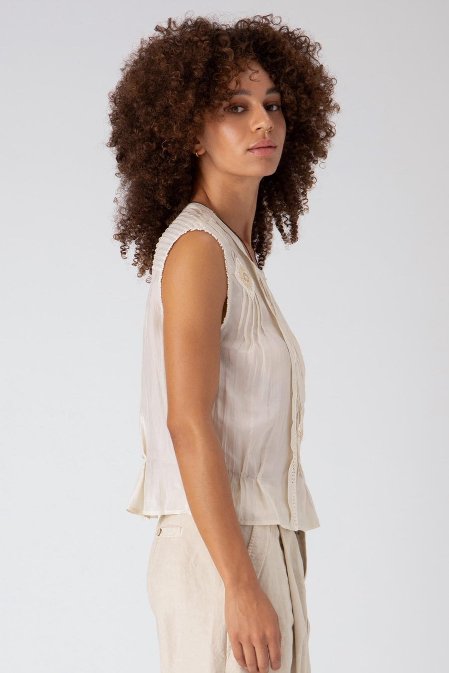 EMMA SHORT SLEEVE TOP, IVORY - Burning Torch Online Boutique