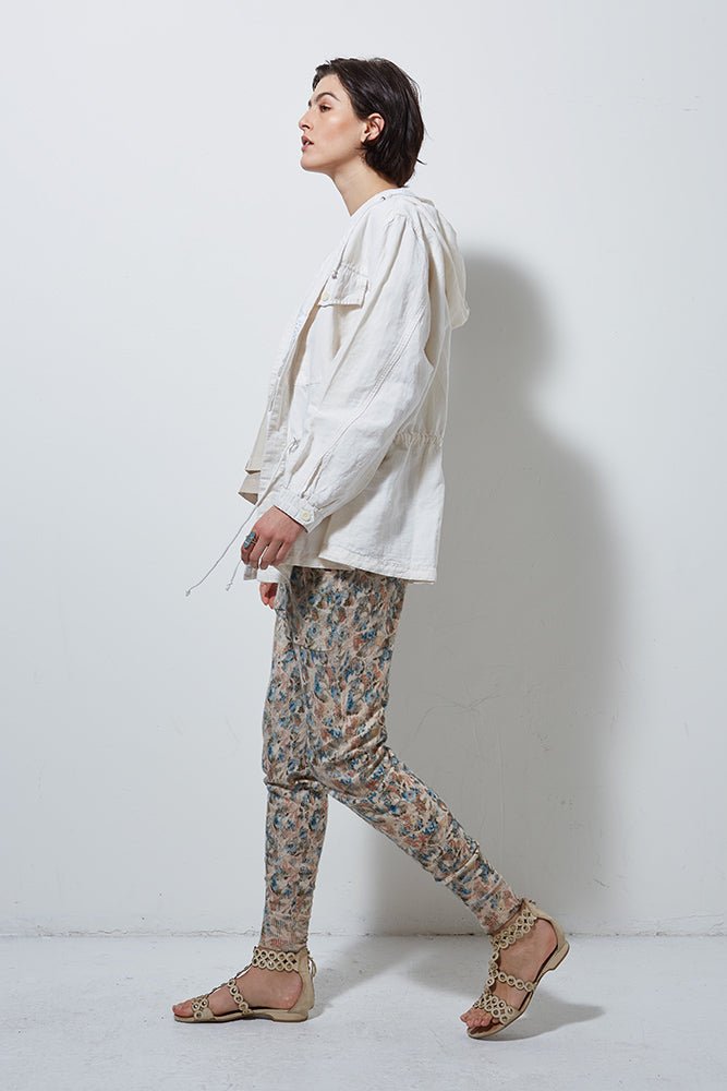 EXPLORER LINEN JACKET WITH HOOD- SALT - Burning Torch Online Boutique