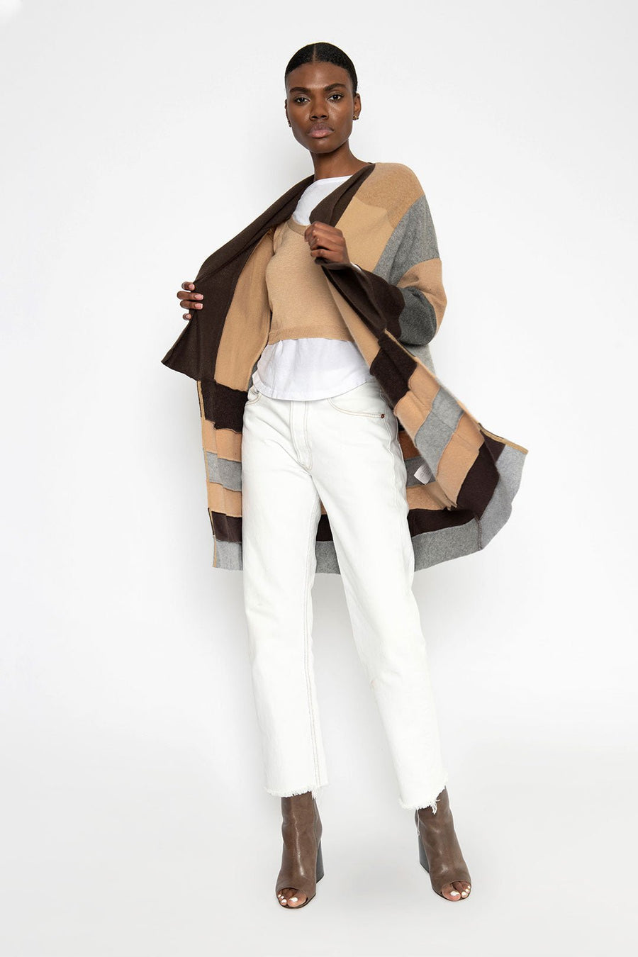 FIRESIDE UPCYCLED CASHMERE LONG CARDIGAN, NEUTRAL - Burning Torch Online Boutique