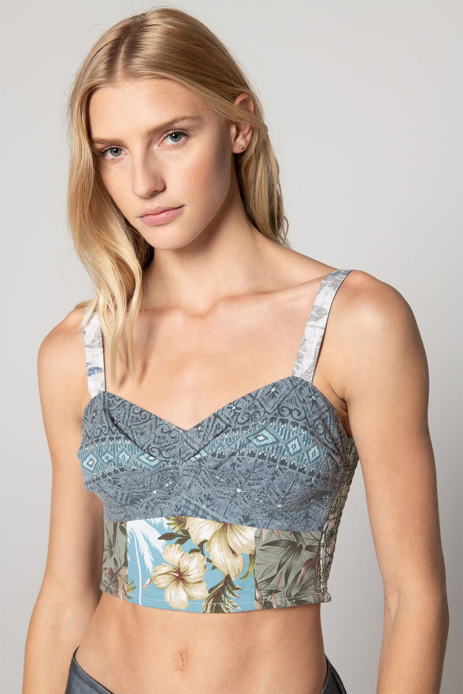 GILLIGAN UPCYCLED HAWAIIAN BRALETTE - Burning Torch Online Boutique