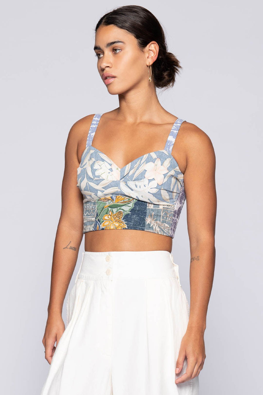 GILLIGAN UPCYCLED HAWAIIAN BRALETTE - Burning Torch Online Boutique