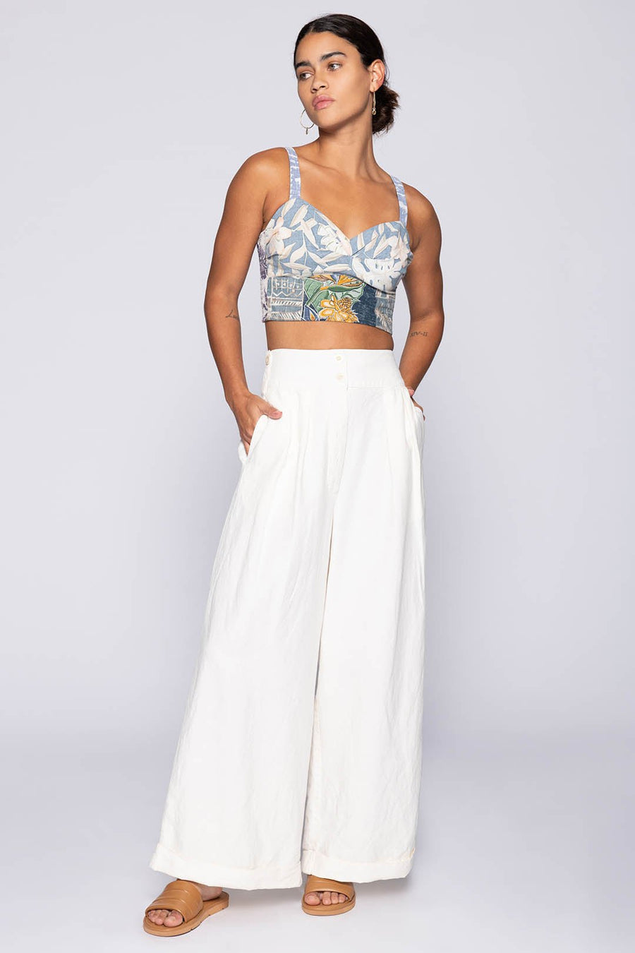 GILLIGAN UPCYCLED HAWAIIAN BRALETTE - Burning Torch Online Boutique