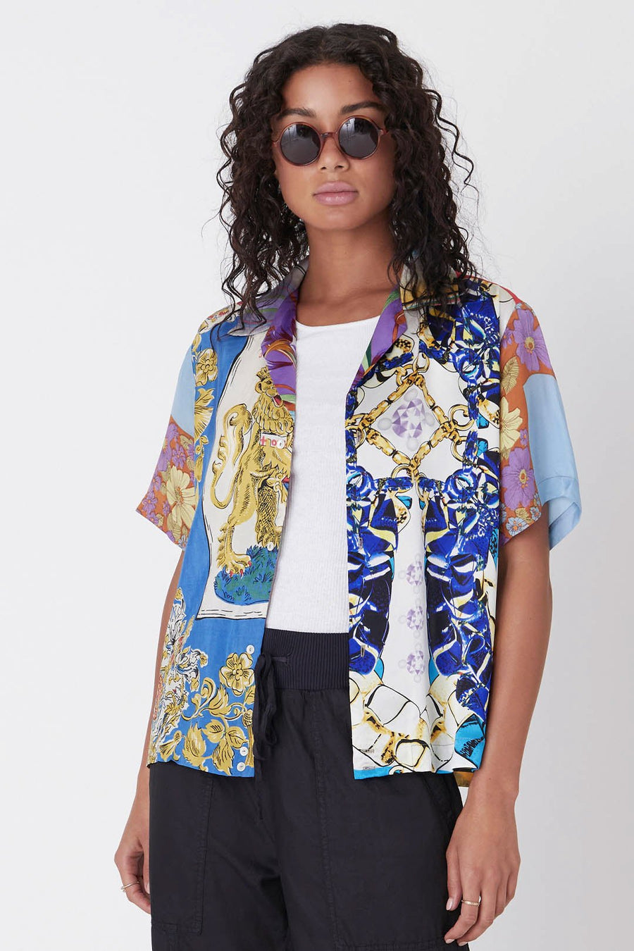 GRAHAM UPCYCLED SCARVES SHIRT - Burning Torch Online Boutique