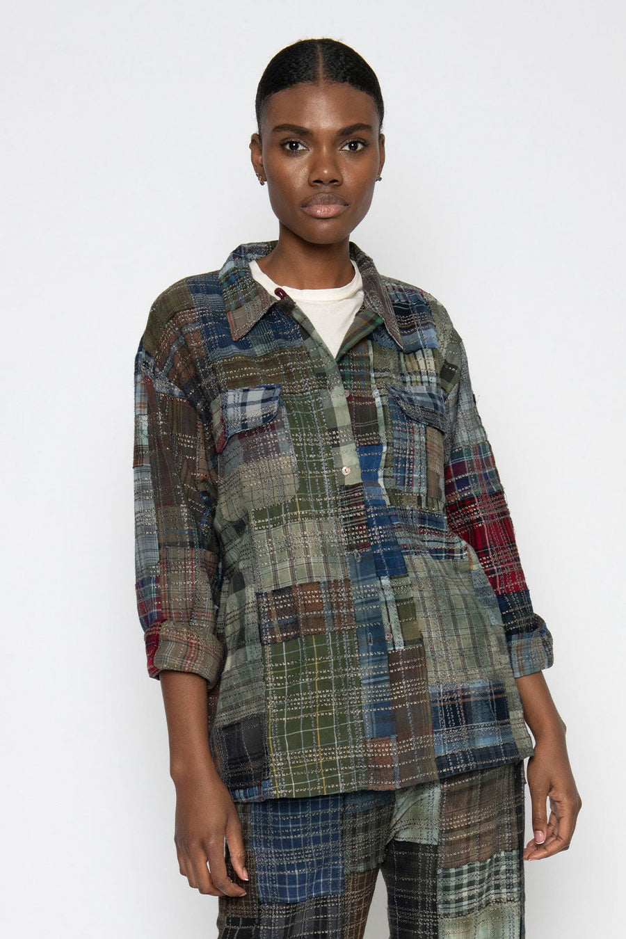 GRIFFIN VINTAGE EMBROIDERED FLANNEL SHIRT - Burning Torch Online Boutique