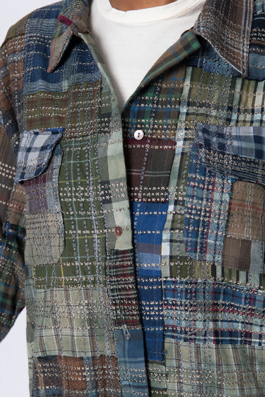 GRIFFIN VINTAGE EMBROIDERED FLANNEL SHIRT - Burning Torch Online Boutique