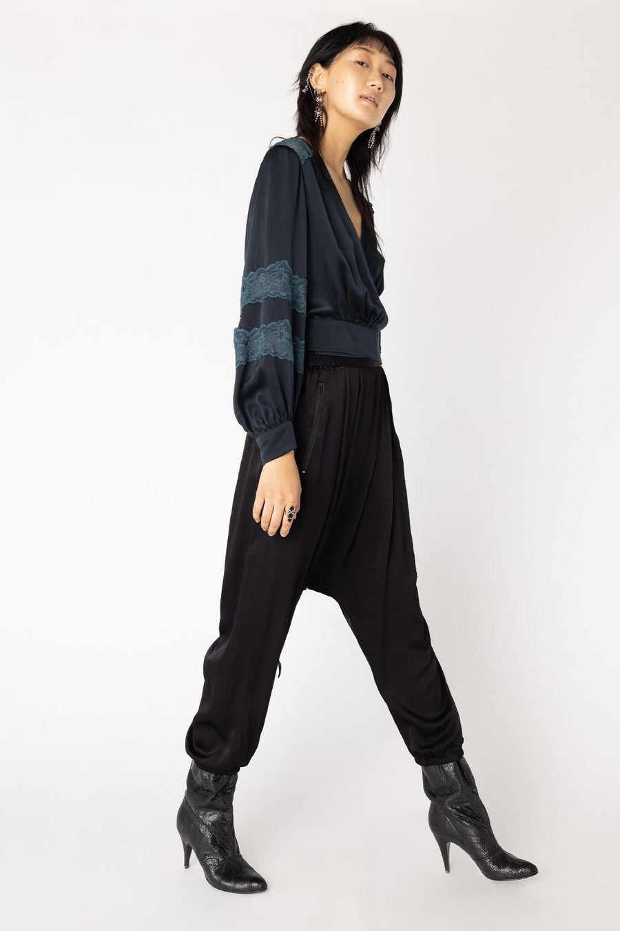 HANOVER DROP CROTCH PANT, WASHED BLACK - Burning Torch Online Boutique