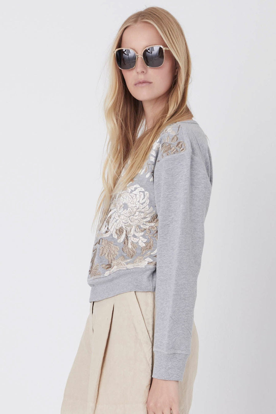 HELENA SWEATSHIRT, HEATHER GREY - Burning Torch Online Boutique