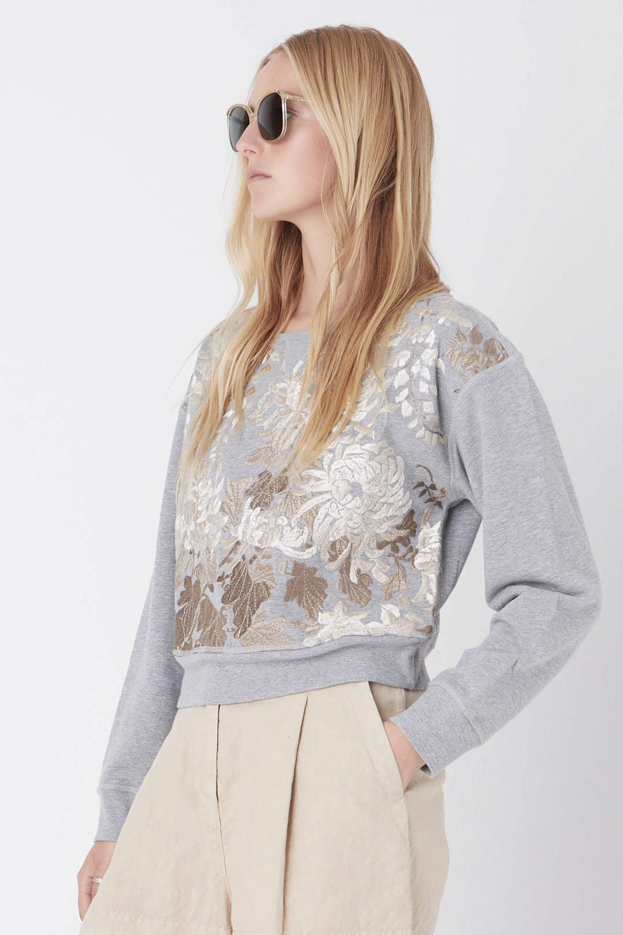HELENA SWEATSHIRT, HEATHER GREY - Burning Torch Online Boutique