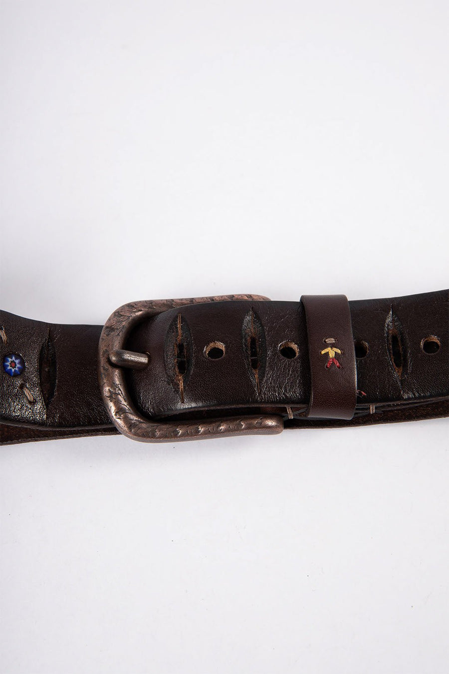 HENRY BEGUELIN BELT WITH BEADS, DARK BROWN - Burning Torch Online Boutique