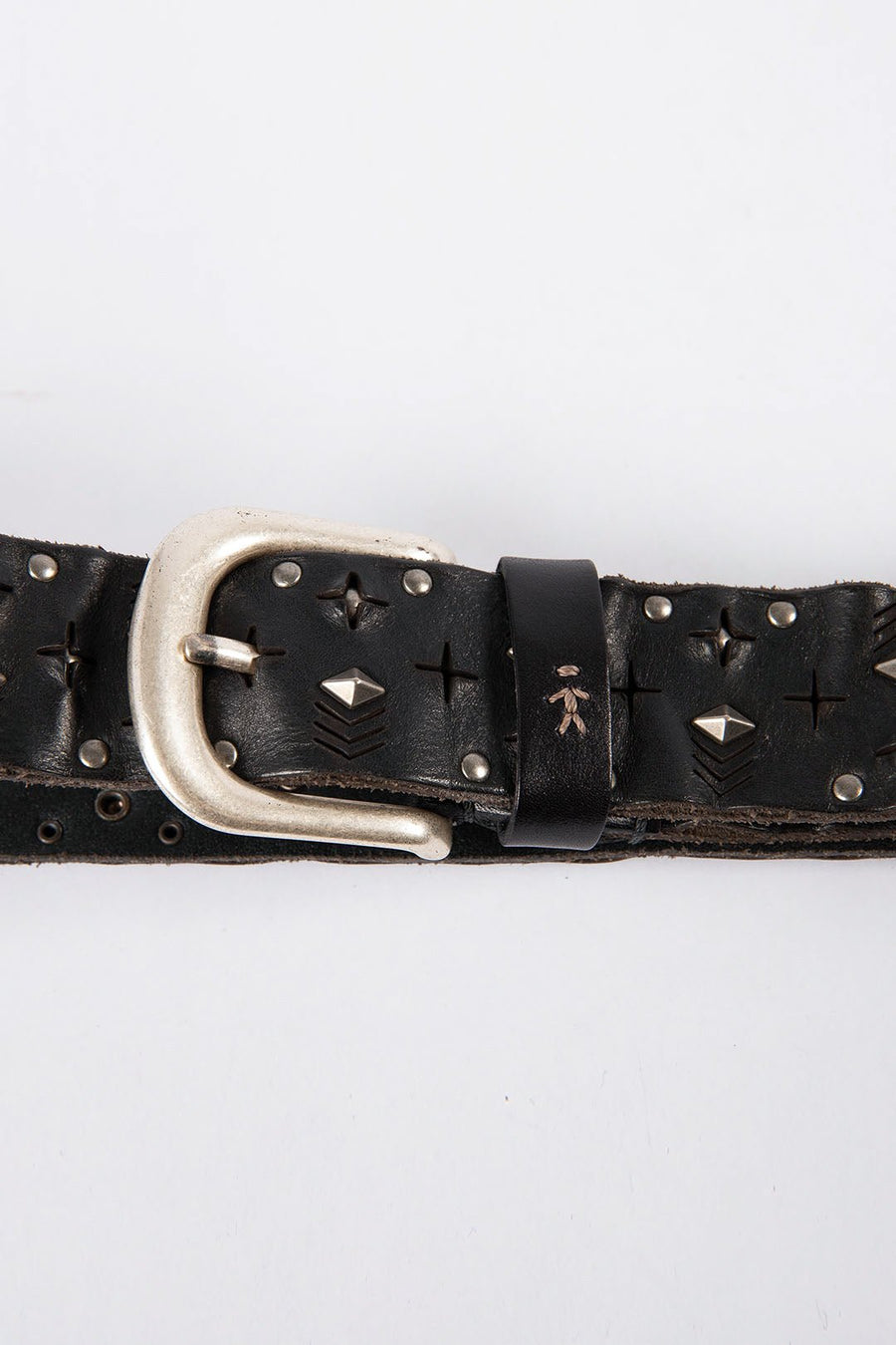 HENRY BEGUELIN BELT WITH SILVER STUDS, BLACK - Burning Torch Online Boutique