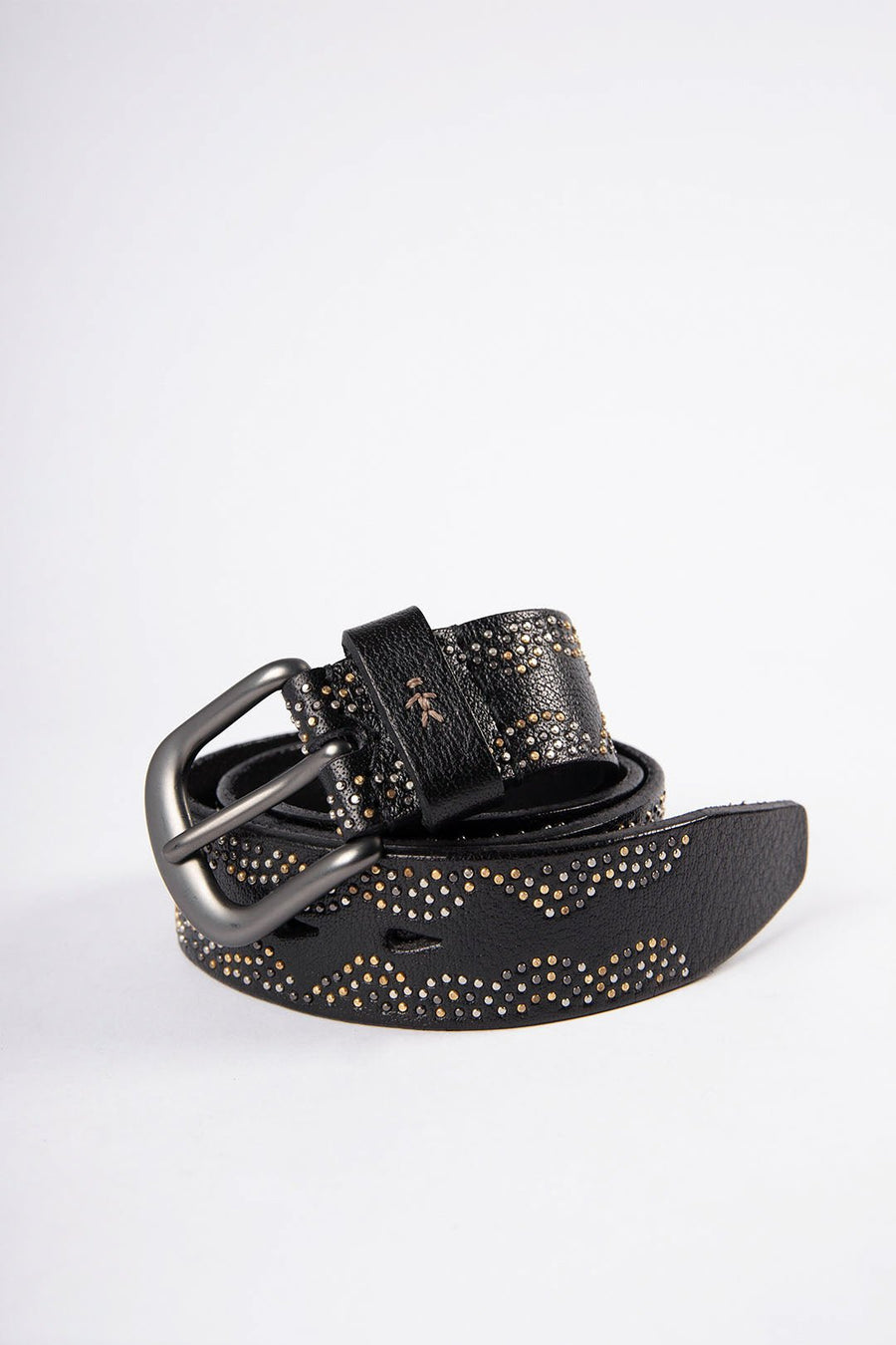 HENRY BEGUELIN BELT WITH STUDS, BLACK - Burning Torch Online Boutique
