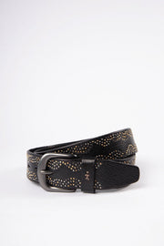HENRY BEGUELIN BELT WITH STUDS, BLACK - Burning Torch Online Boutique
