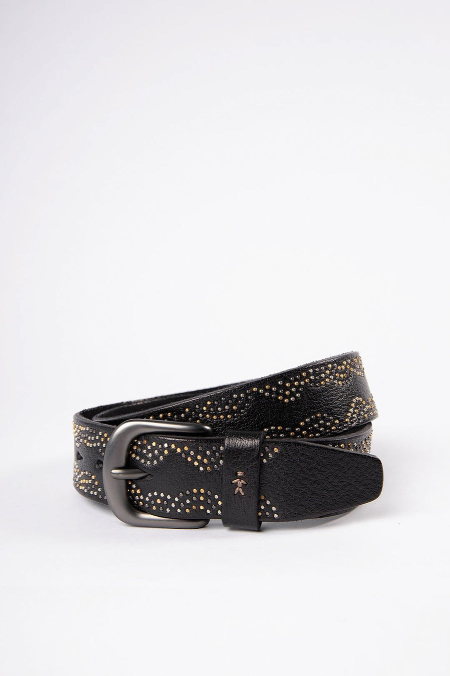 HENRY BEGUELIN BELT WITH STUDS, BLACK - Burning Torch Online Boutique