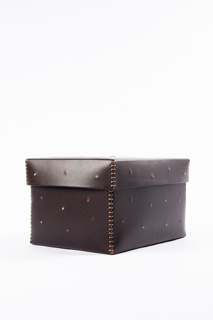 HENRY BEGUELIN EYELET LEATHER BOX, BLACK - Burning Torch Online Boutique