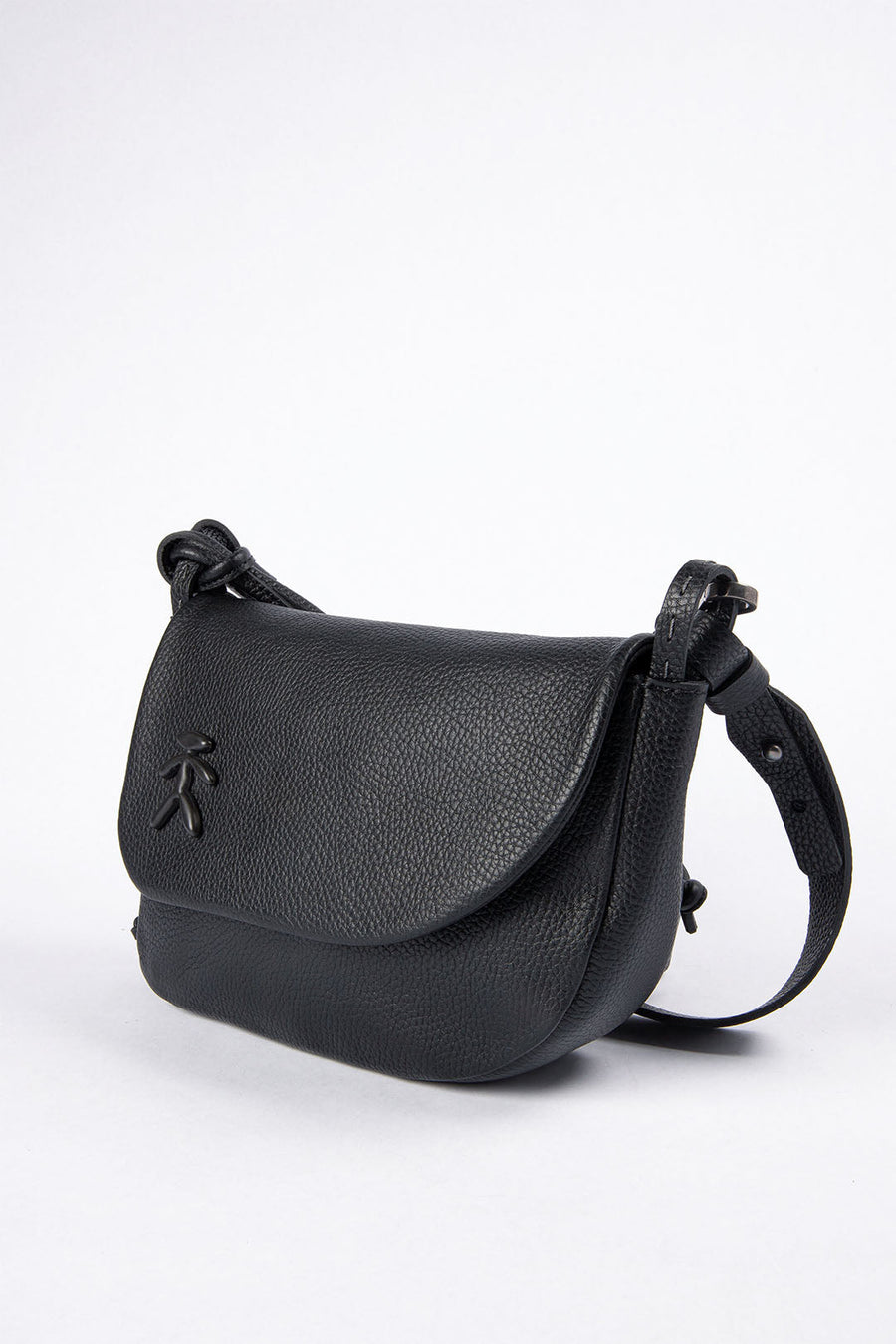 HENRY BEGUELIN LEATHER SADDLE BAG, BLACK - Burning Torch Online Boutique