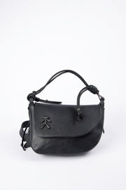 HENRY BEGUELIN LEATHER SADDLE BAG, BLACK - Burning Torch Online Boutique