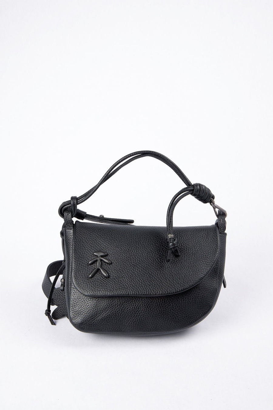 HENRY BEGUELIN LEATHER SADDLE BAG, BLACK - Burning Torch Online Boutique