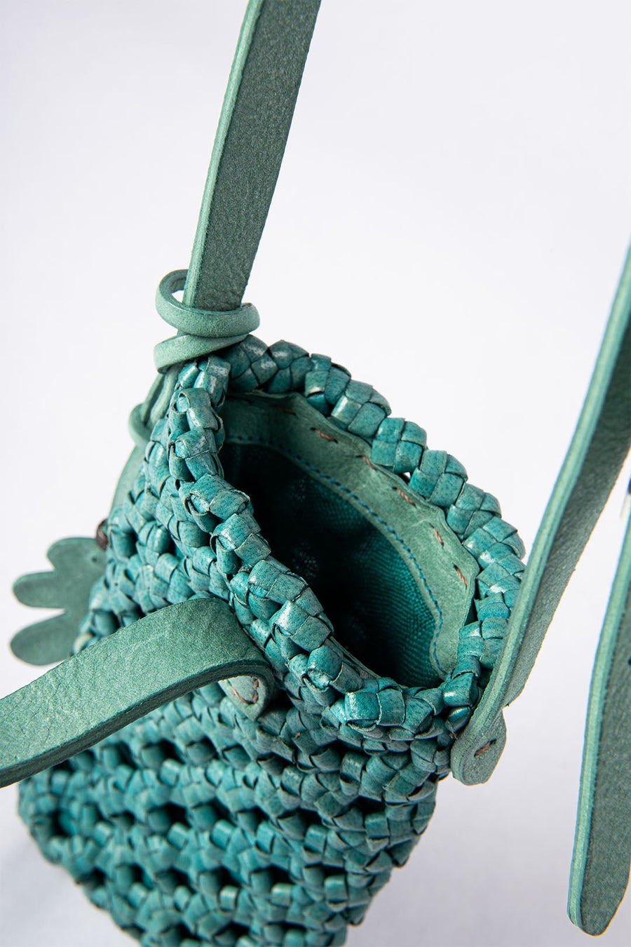 HENRY BEGUELIN WOVEN CELLPHONE BAG, TURQUOISE - Burning Torch Online Boutique