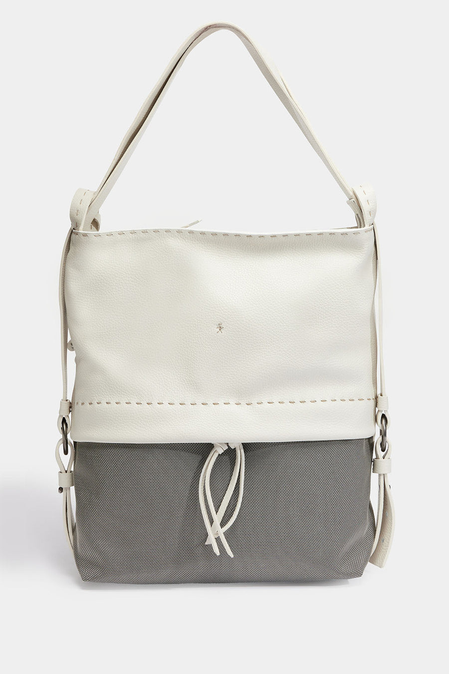 HENRY BEGUELIN ZIP FRONT LEATHER BACKPACK, WHITE - Burning Torch Online Boutique