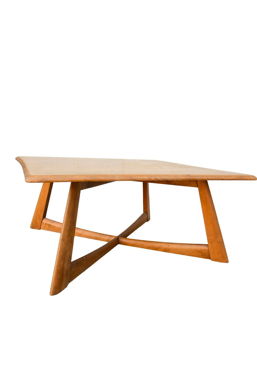 Heywood Wakefield Mid Century Blonde X Base Square Coffee Table - Burning Torch Online Boutique