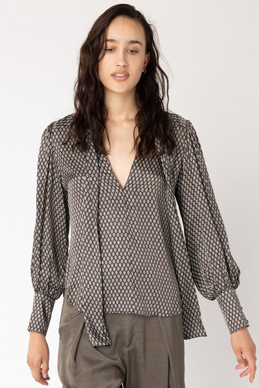HUMPHREY LONG SLEEVE BLOUSE, MINK - Burning Torch Online Boutique