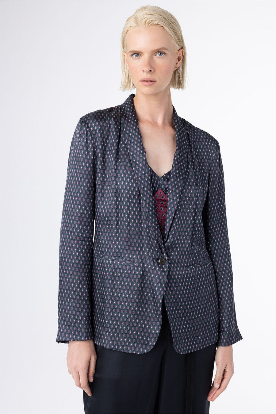 HUMPHREY SILK BLAZER, SAPPHIRE - Burning Torch Online Boutique