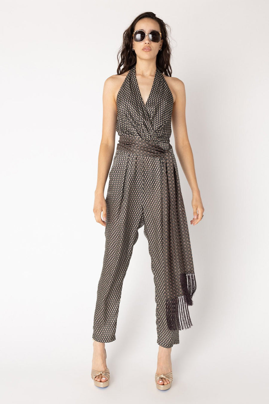 HUMPHREY SLEEVELESS JUMPSUIT, MINK - Burning Torch Online Boutique