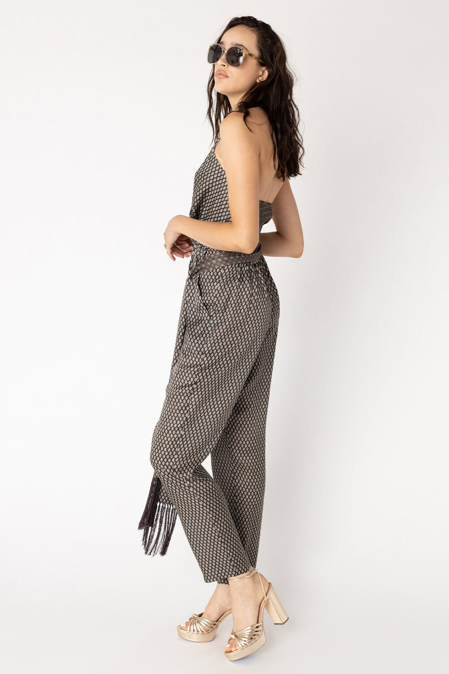 HUMPHREY SLEEVELESS JUMPSUIT, MINK - Burning Torch Online Boutique