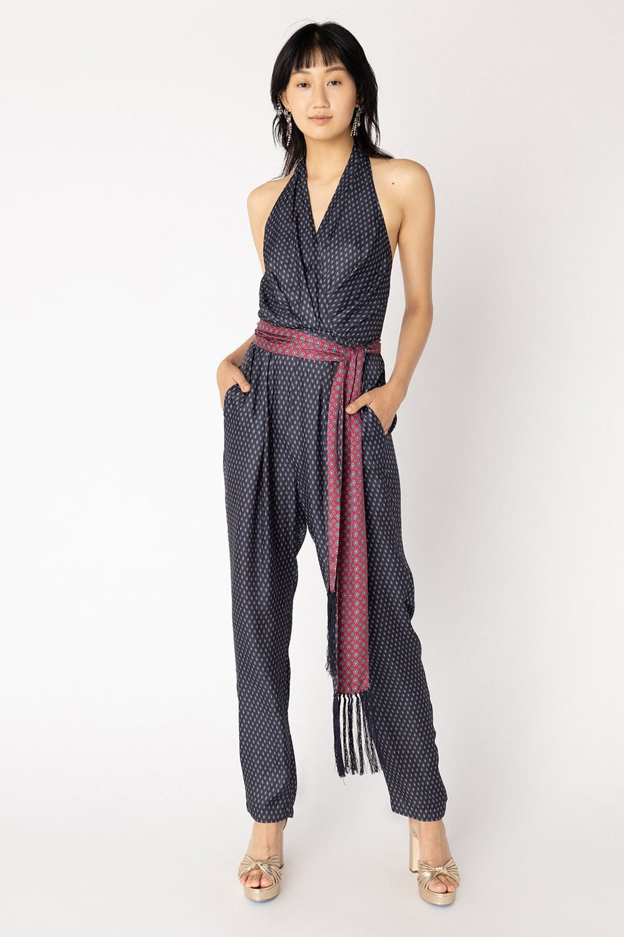 HUMPHREY SLEEVELESS JUMPSUIT, SAPPHIRE - Burning Torch Online Boutique