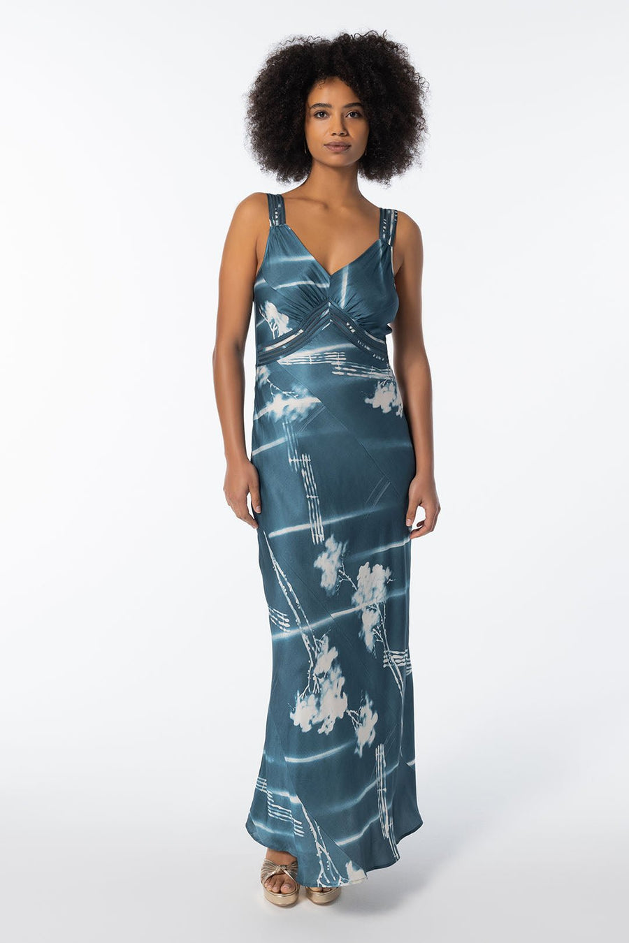 HYDRA BIAS MAXI DRESS, AEGEAN - Burning Torch Online Boutique