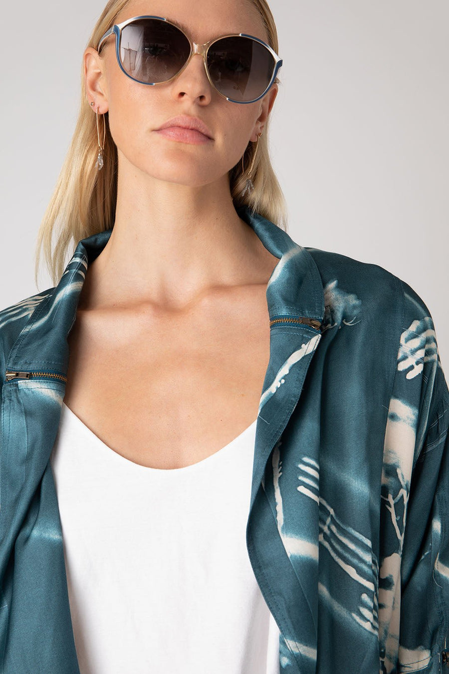 HYDRA DOLMAN SLEEVE JACKET, AEGEAN - Burning Torch Online Boutique