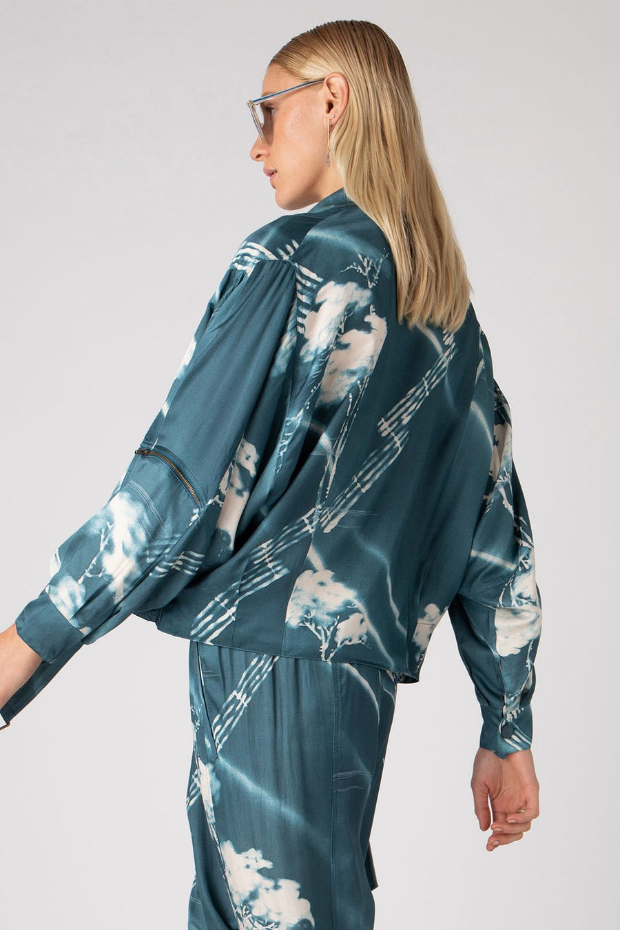 HYDRA DOLMAN SLEEVE JACKET, AEGEAN - Burning Torch Online Boutique