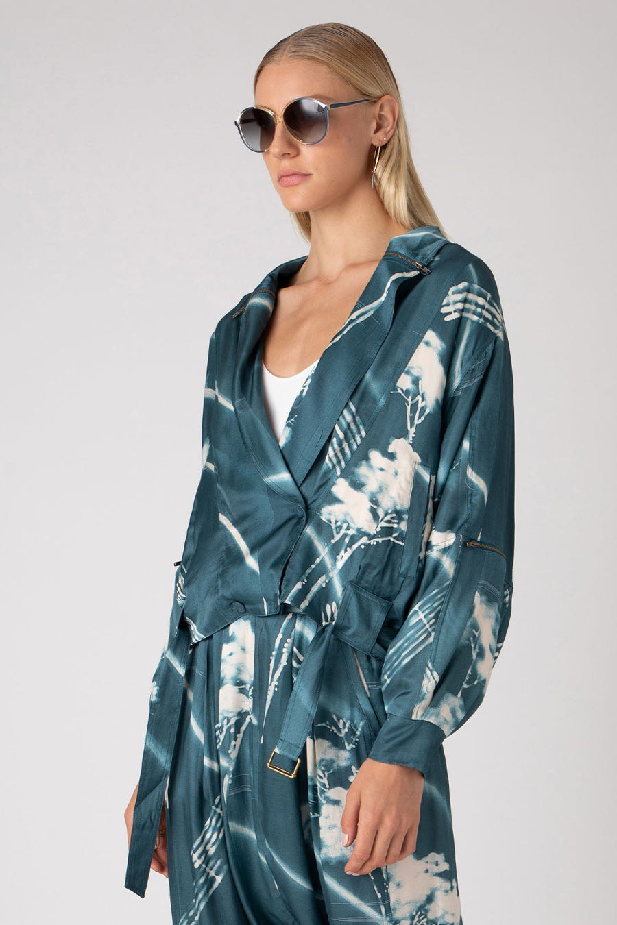 HYDRA DOLMAN SLEEVE JACKET, AEGEAN - Burning Torch Online Boutique