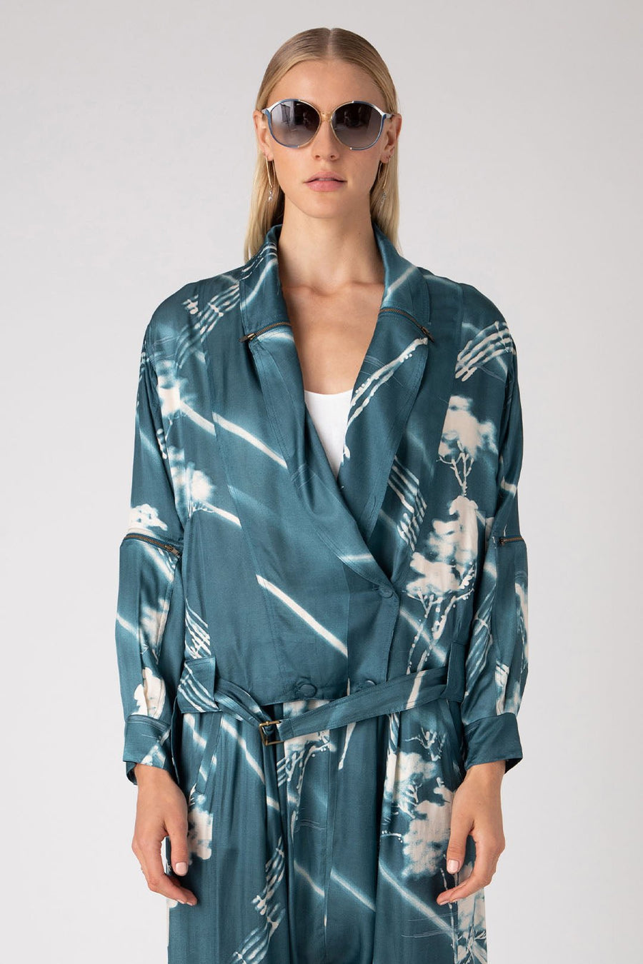 HYDRA DOLMAN SLEEVE JACKET, AEGEAN - Burning Torch Online Boutique