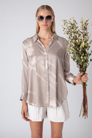 HYDRA LONG SLEEVE BUTTON DOWN, SANDBAR - Burning Torch Online Boutique