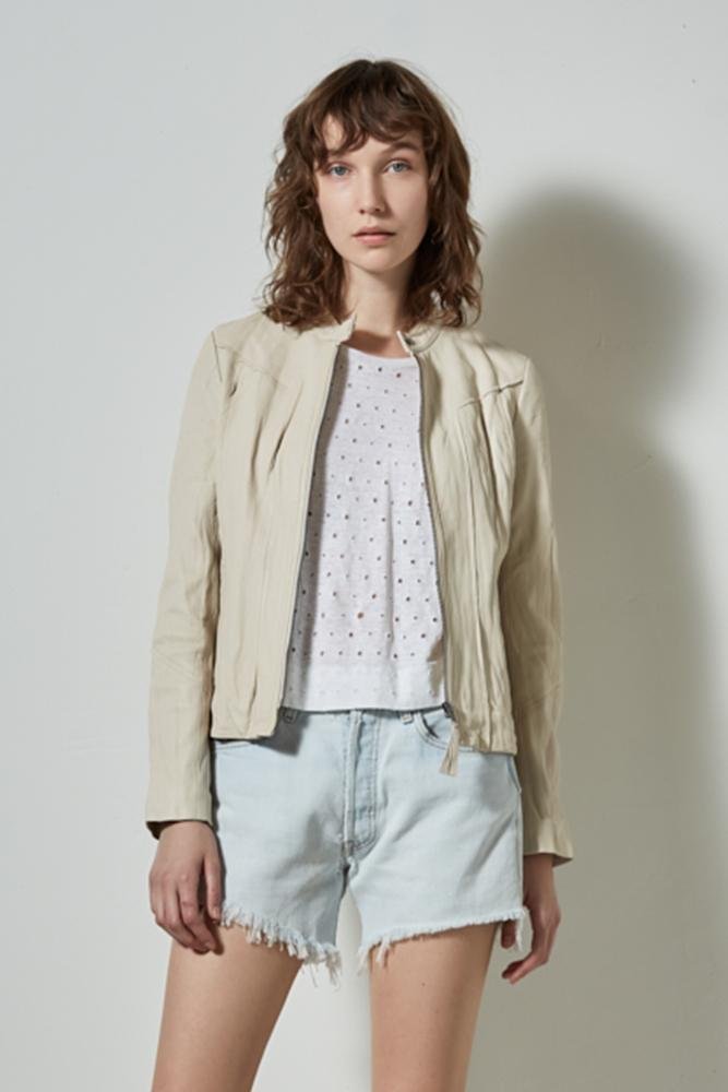INCLINE LEATHER MOTO JACKET, SNOW - Burning Torch Online Boutique