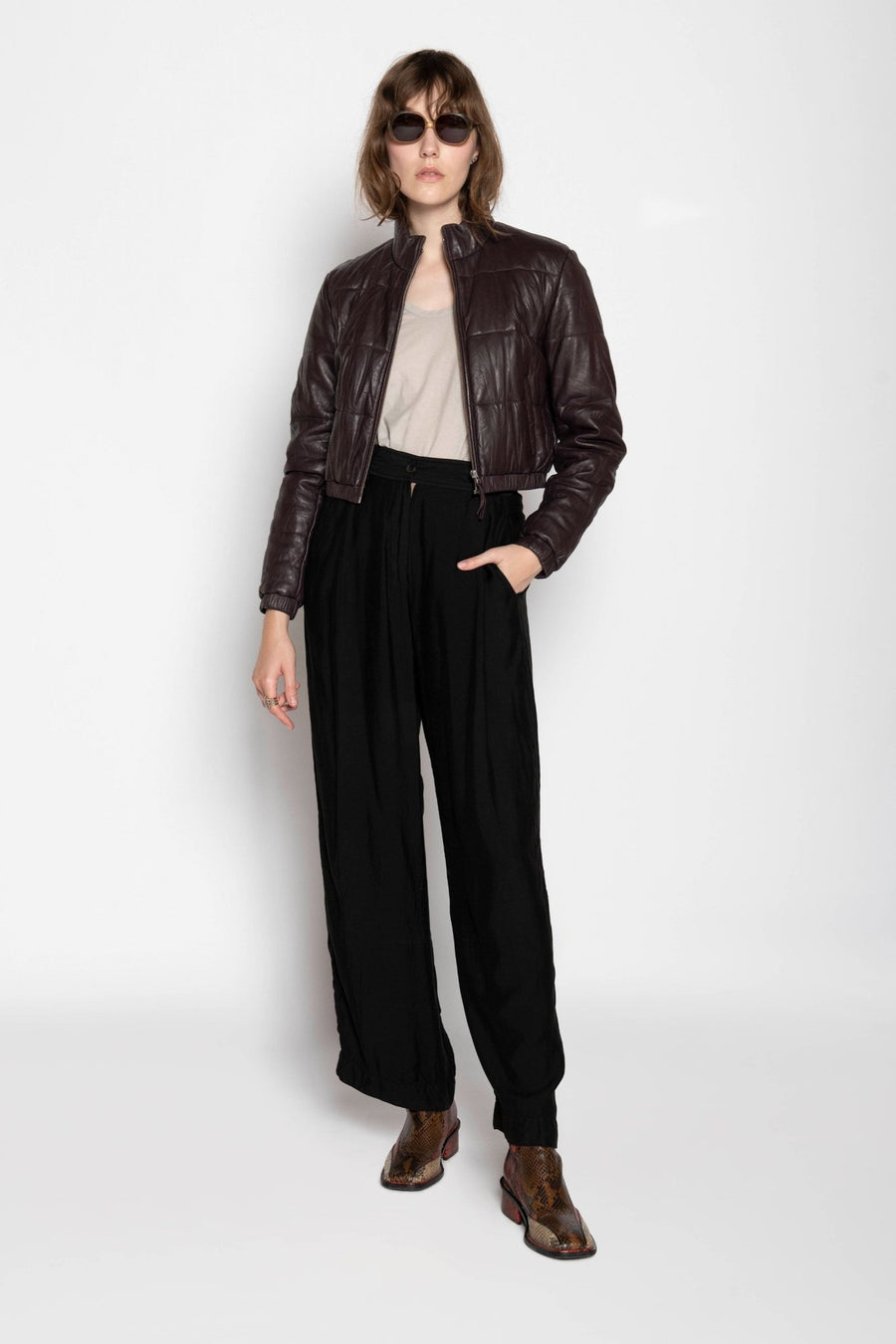INCLINE PUFFER JACKET, PLUM Sample - Burning Torch Online Boutique