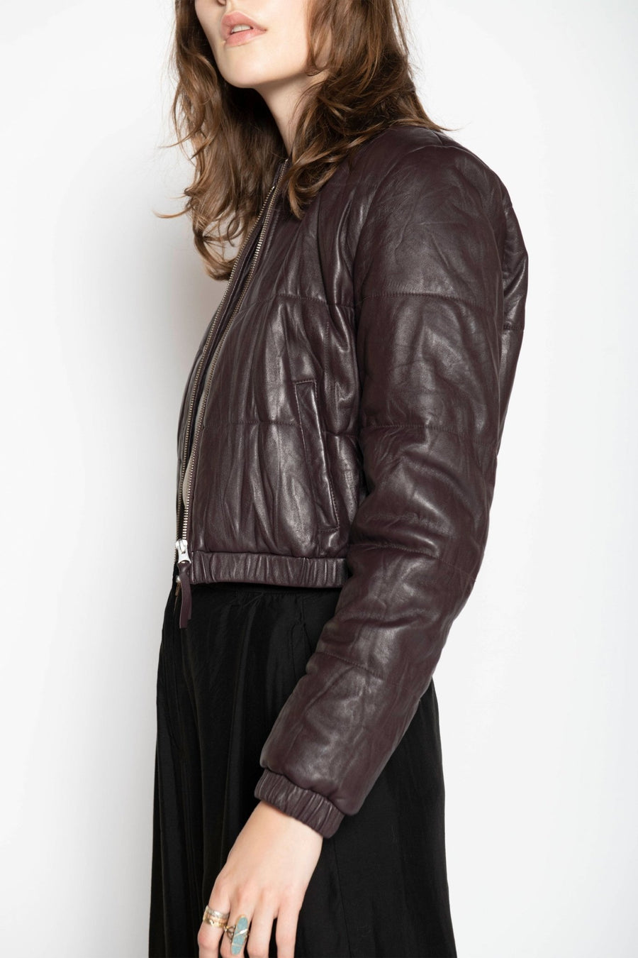 INCLINE PUFFER JACKET, PLUM Sample - Burning Torch Online Boutique