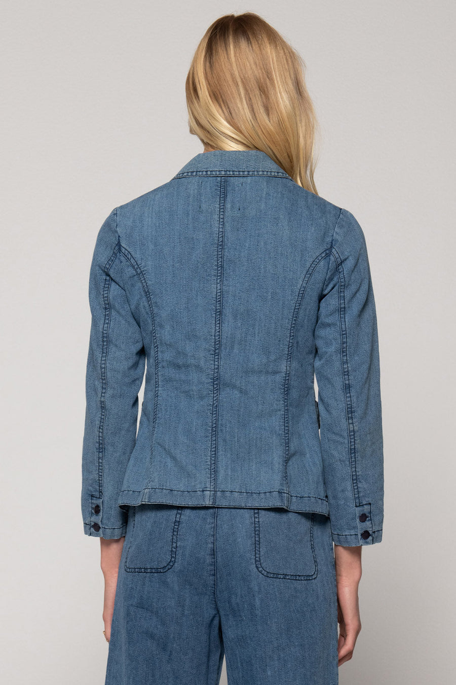 JEFFERSON DENIM BLAZER - SAMPLE 20975 - Burning Torch Online Boutique