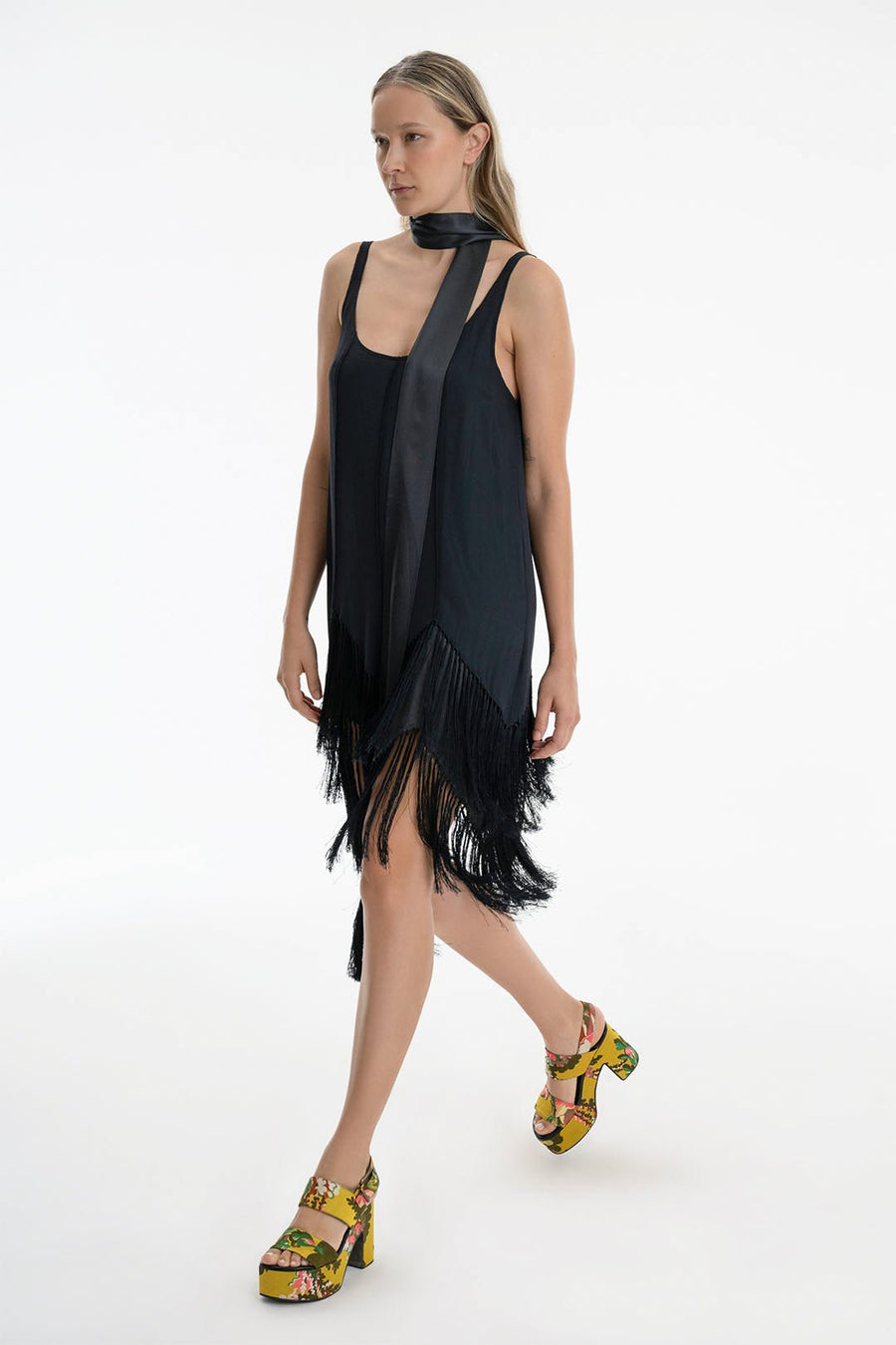 JUDD FRINGE DRESS, MIDNIGHT - Burning Torch Online Boutique