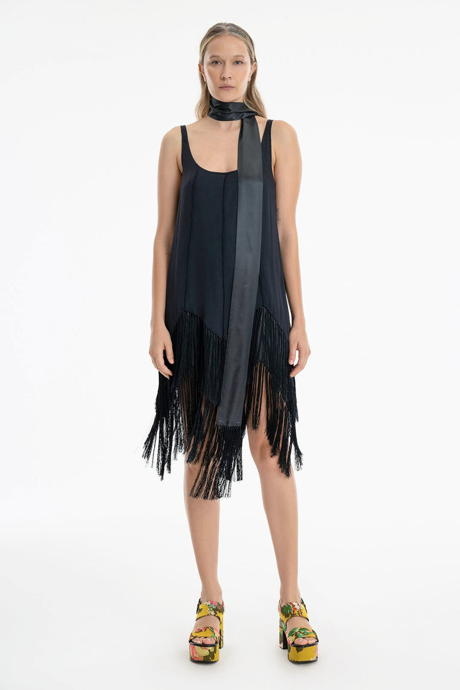 JUDD FRINGE DRESS, MIDNIGHT - Burning Torch Online Boutique