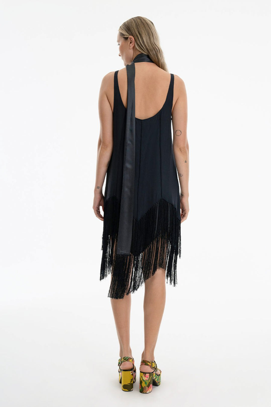 JUDD FRINGE DRESS, MIDNIGHT - Burning Torch Online Boutique