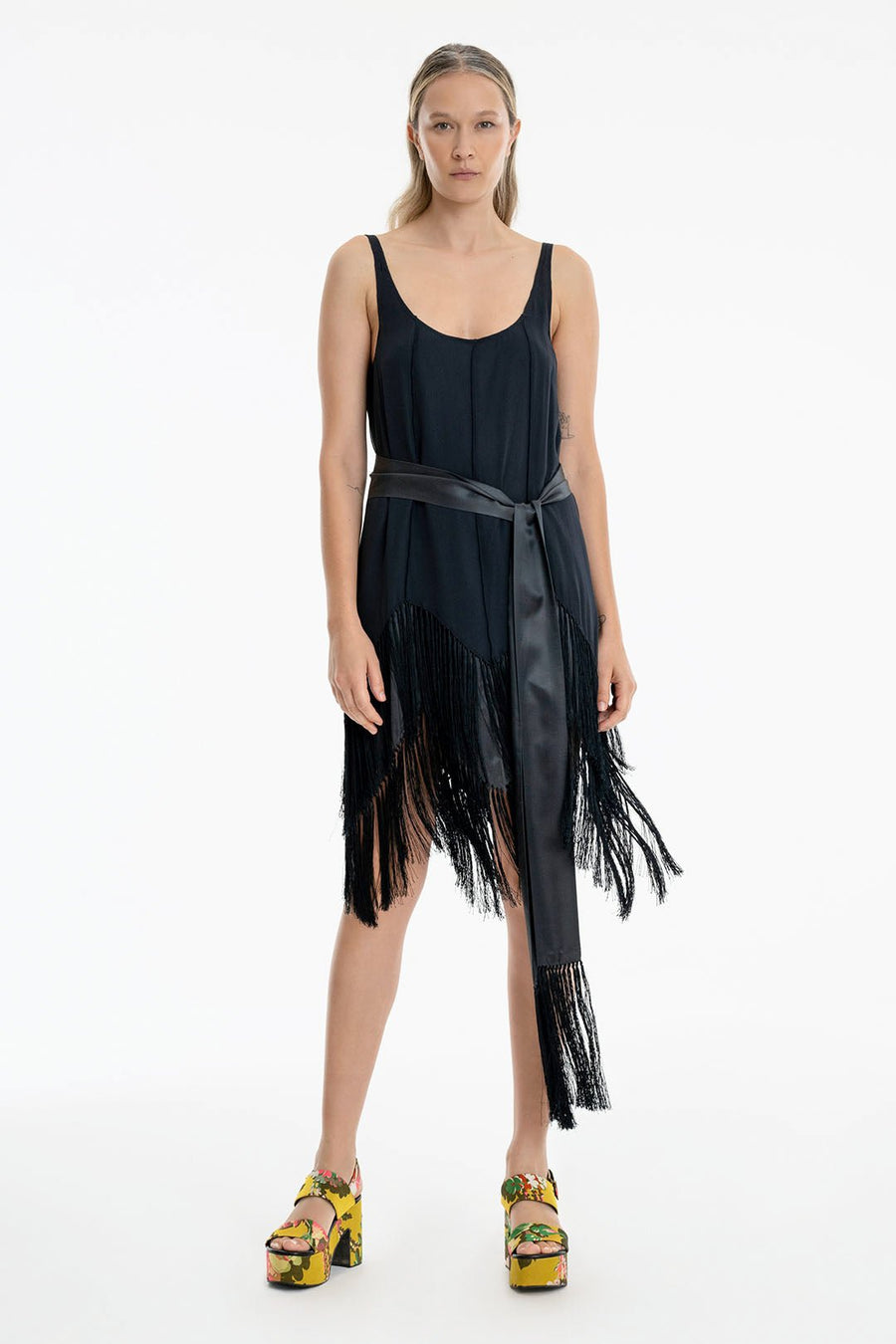 JUDD FRINGE DRESS, MIDNIGHT - Burning Torch Online Boutique