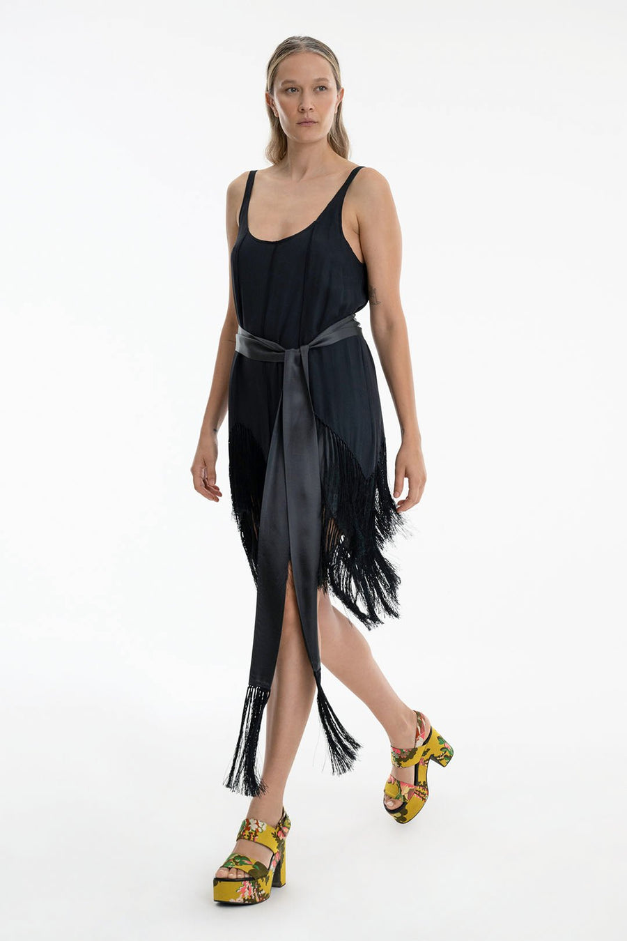 JUDD FRINGE DRESS, MIDNIGHT - Burning Torch Online Boutique