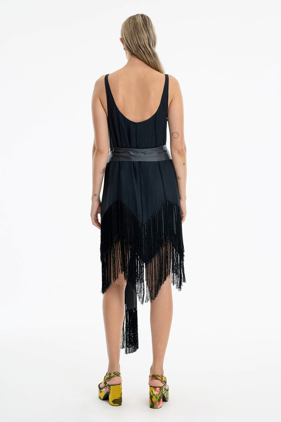 JUDD FRINGE DRESS, MIDNIGHT - Burning Torch Online Boutique