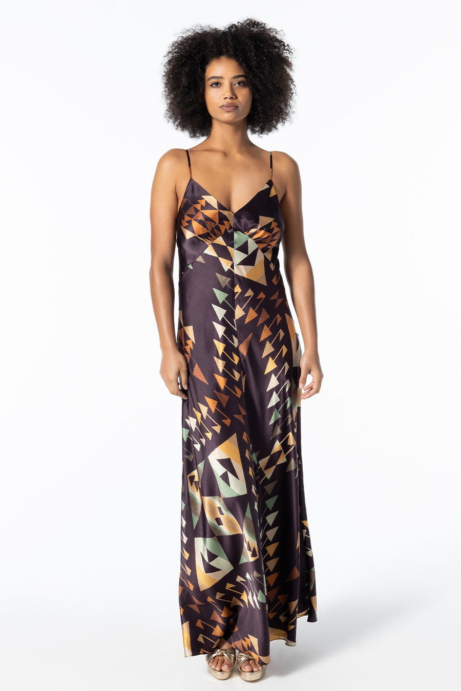 LABYRINTH BIAS MAXI DRESS, MULTI - Burning Torch Online Boutique